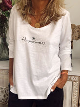 O-Neck Happiness Print Long Sleeve T-shirt