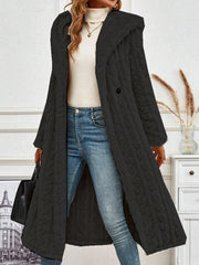 Solid Hoodie Long Sleeve Teddy Jacket