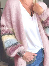 Casual Color Block Long Sleeve Comfy Yarn/Wool Yarn Sweater
