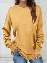 Plain Crew Neck Long Sleeve Loose T-shirt