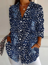 Ethnic Polka Dots Shirt Collar Long Sleeve Loose Shirt