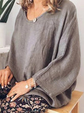 Plain Casual O Neck Long Sleeve Blouse
