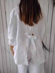 Women's Daily Plain 3/4 Sleeves Loose Shirt