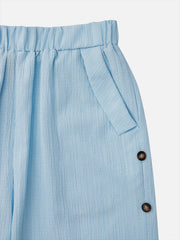 Plain Casual Buckle Micro-Elasticity Ankle Pants