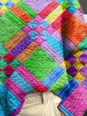 Colorful Geometric Turtleneck Long Sleeve Comfy Casual Sweater
