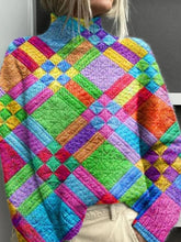 Colorful Geometric Turtleneck Long Sleeve Comfy Casual Sweater