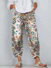 Women's Vintage Flowers Floral Patterns Art Prints Casual Pants