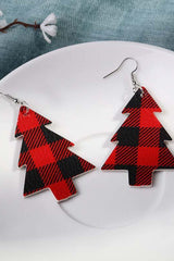 Cute Christmas Tree Leather Earrings
