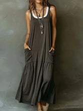 Minimalist Sleeveless Plain Maxi Dress