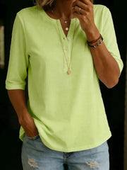 Casual Solid Colour Half Sleeve Blouse