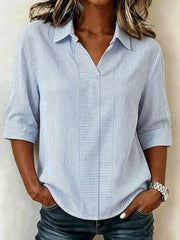 Casual Striped Half Sleeve Blouse
