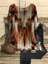 Marbling Print Crew Neck Short Sleeves Blouse