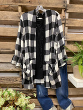 Plaid Color Block Long Sleeves Casual Cardigan