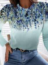Floral Print Crew Neck Long Sleeves Sweatshirt