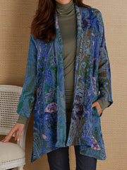 Abstract Print Casual Long Sleeves Cardigan