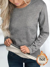 Plain Crew Neck Long Sleeves Plush Thermal Underwear