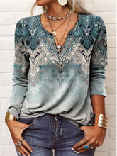 Women's Ethnic Boho Round Neck Long Sleeve Sweatshirts