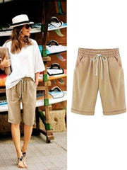 Plain with Pockets Sashes Holiday Loose Shorts (9 Colors)