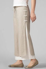 Women's Solid Color Layered Casual Plus Size Pants