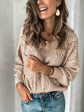 Solid Color Casual Crew Neck Long Sleeves Sweater