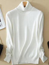 Solid Color Casual High Neck Long Sleeves Sweater