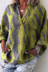 Solid Color Casual V-neck Long Sleeves Shirts & Tops