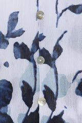 White Floral Print Sleeveless Plus Size Shirt