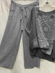 Geometric Print Summer Short Sleeves Two Piece Set