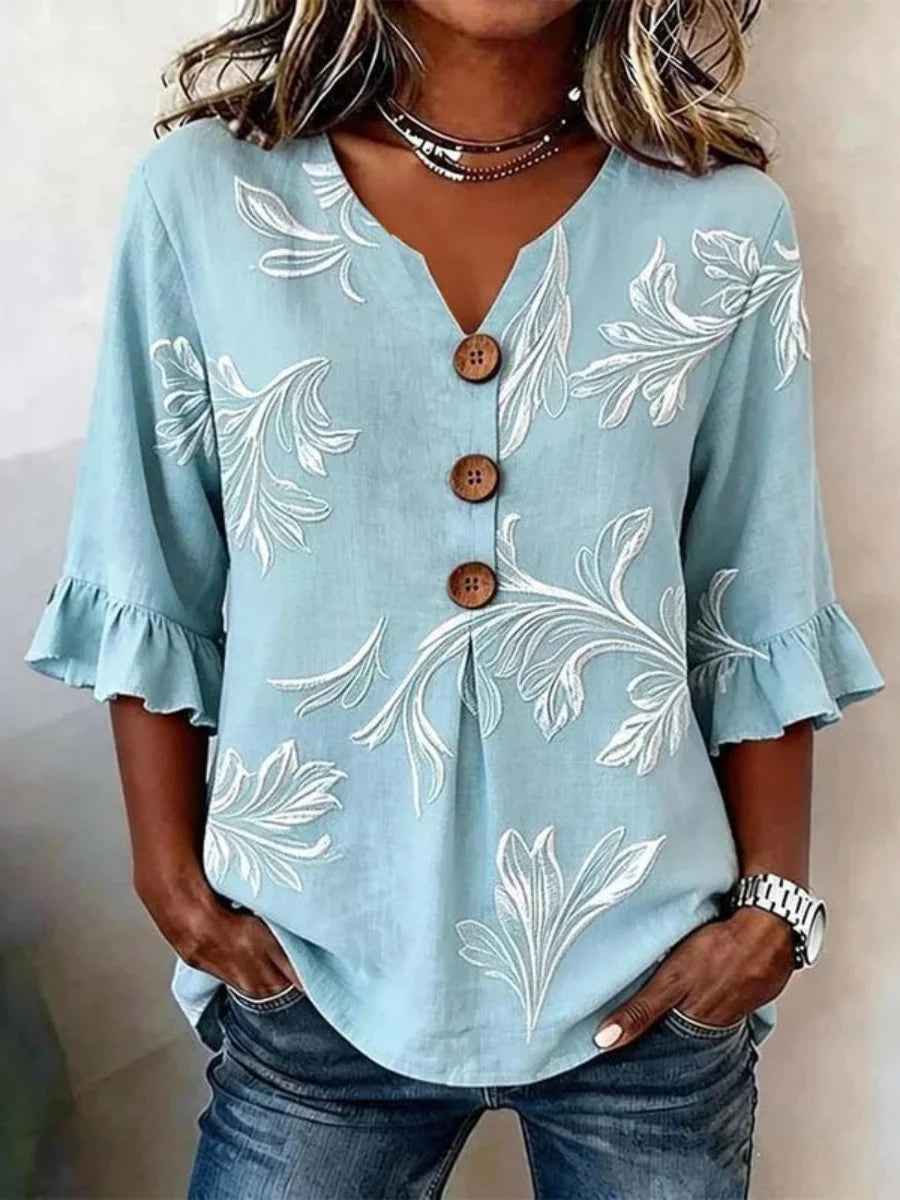 Vintage Colourful Round Neck Short Sleeve T-Shirt
