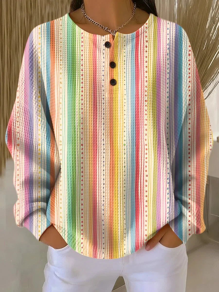 Casual Crew Neck Abstract Sweatshirt Printing