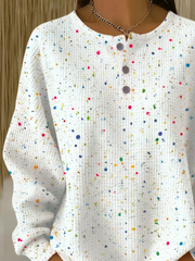 Casual Abstract Crew Neck Long Sleeve Sweatshirt