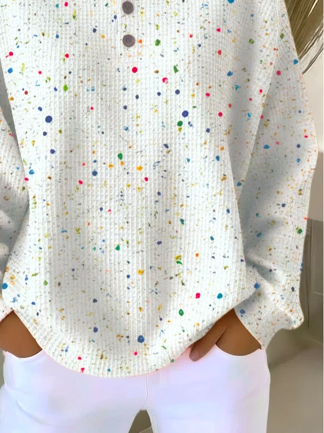 Casual Abstract Crew Neck Long Sleeve Sweatshirt