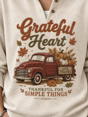 Vintage Text Letters Stand Collar Long Sleeve Sweatshirt