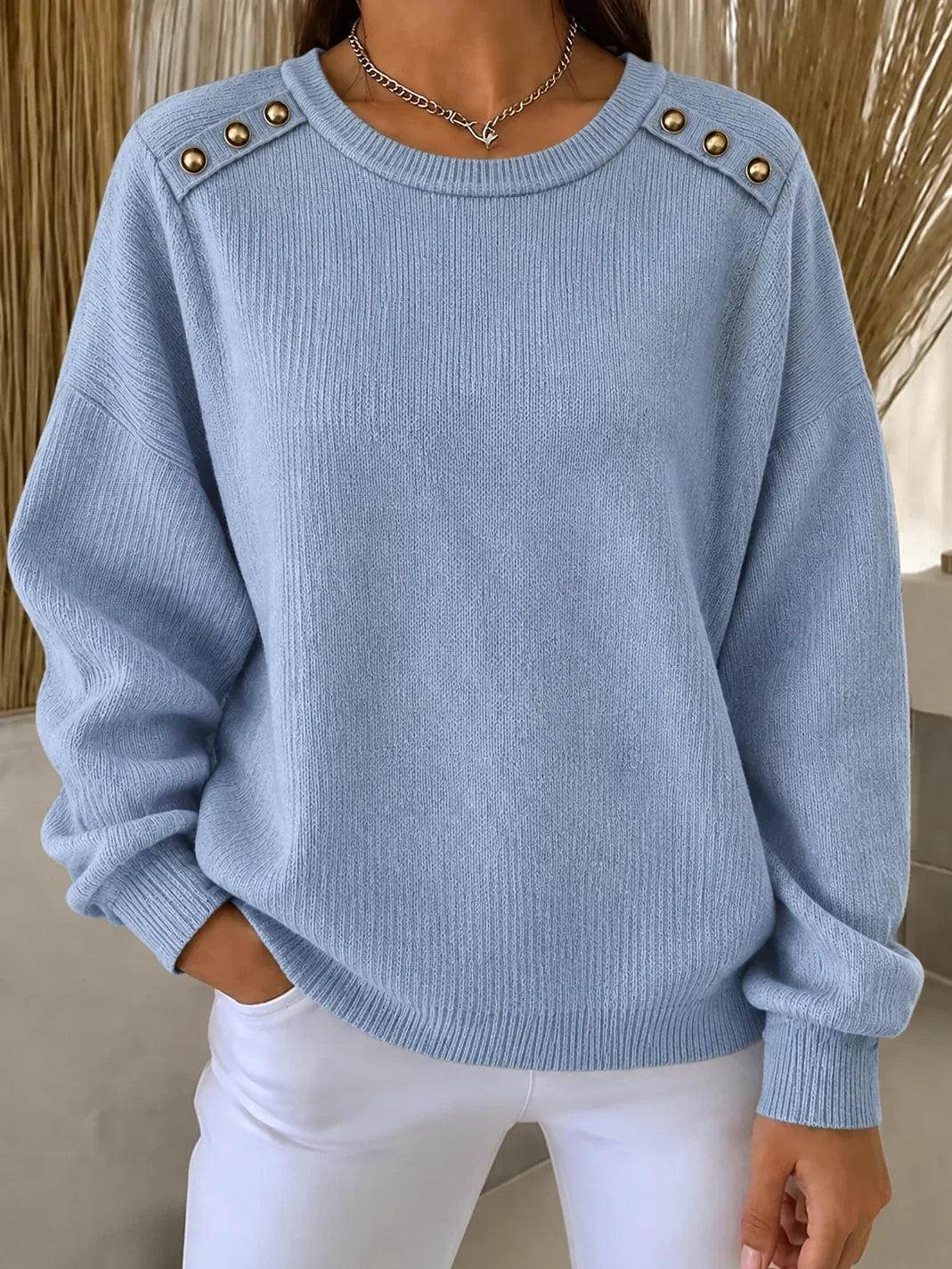 Casual Crew Neck Elegant Knit Top