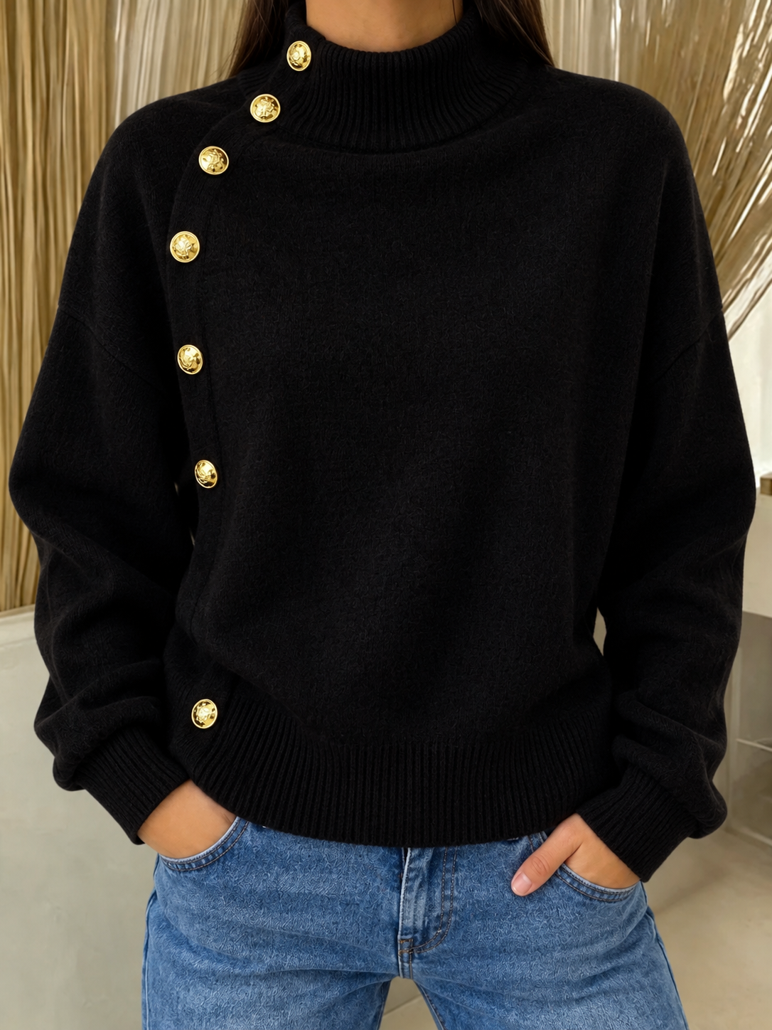 Women Simple Plain Long Sleeve Comfy Casual Sweater