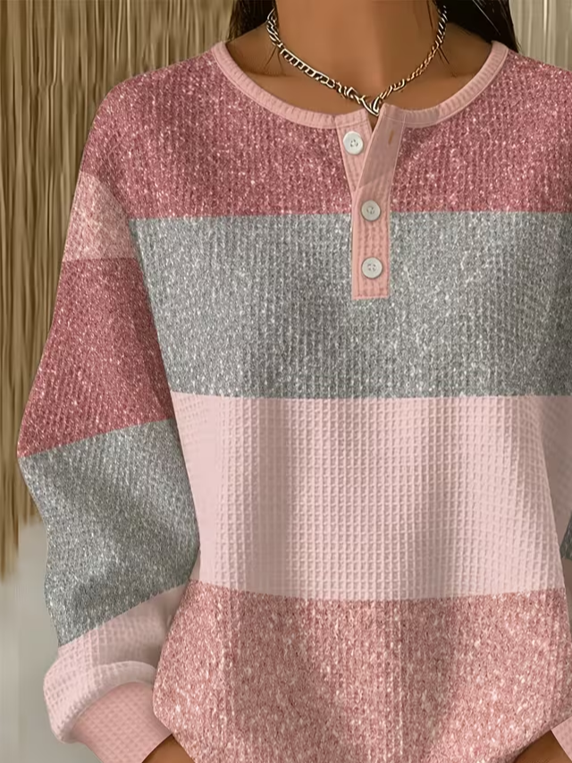 Casual Abstract Simple Crew Neck Long Sleeve Sweatshirt