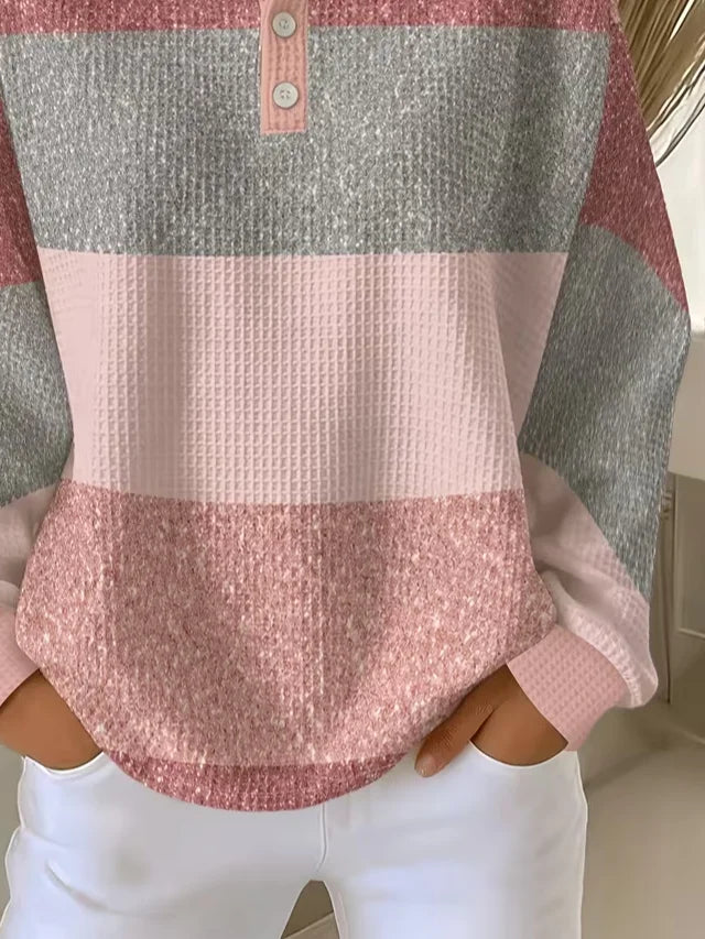 Casual Abstract Simple Crew Neck Long Sleeve Sweatshirt