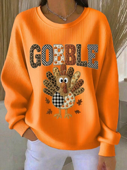 Casual Leopard Crew Neck Long Sleeve Sweatshirt