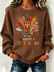 Casual Text Letters Henley Collar Long Sleeve Sweatshirt