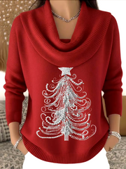 Women Christmas Long Sleeve Comfy Casual Printing Sweater