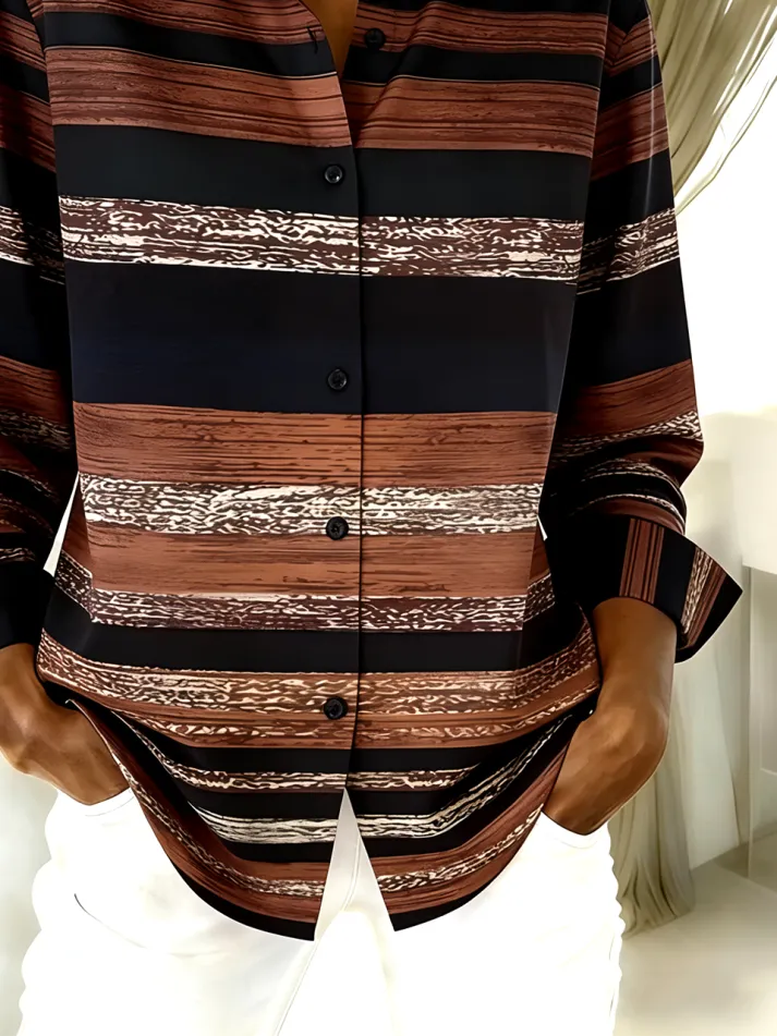 Vintage Casual Shirt Collar Loose Shirt