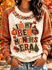 Women's Daily In My Ber Months Era Print Crew Neck Sweatshirt