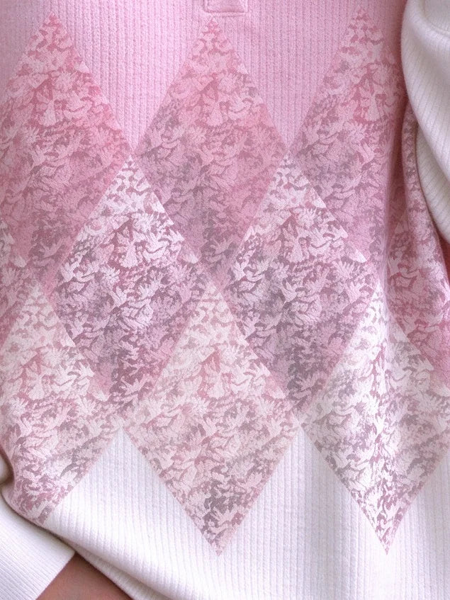 Vintage Abstract Henley Collar Long Sleeve Sweatshirt