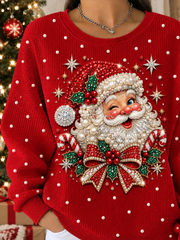 Casual Santa Claus Crew Neck Long Sleeve Sweatshirt