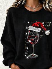Casual Christmas Crew Neck Long Sleeve Sweatshirt
