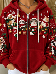 Women Spring/Fall Outerwear Casual Cat Long Sleeve Hoodie Jacket