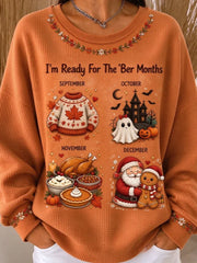 Casual Christmas Crew Neck Long Sleeve Sweatshirt