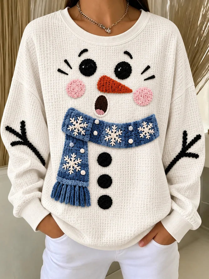 Casual Christmas Snowman Crew Neck Long Sleeve Sweatshirt Casual Christmas Snowman Crew Neck Long Sleeve Sweatshirt Casual Christmas Snowman Crew Neck Long Sleeve Sweatshirt