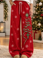 Women Christmas Long Pants Casual Spring/Fall Trousers