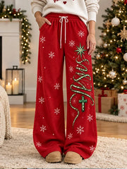 Women Christmas Long Pants Casual Spring/Fall Trousers